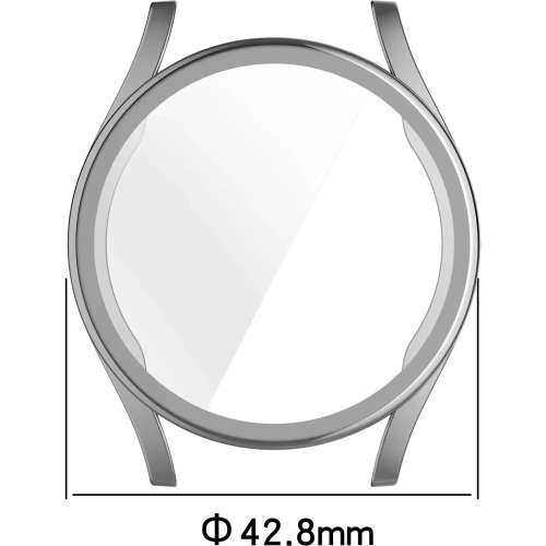 Etui z osłoną ekranu Bizon Case Watch Felipe do Samsung Galaxy Watch 7 40 mm srebrne