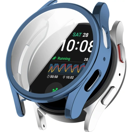 Etui z osłoną ekranu Bizon Case Watch Felipe do Samsung Galaxy Watch 7 44 mm niebieskie