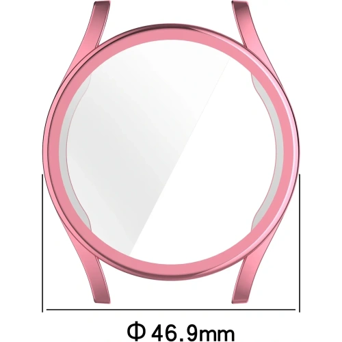 Etui z osłoną ekranu Bizon Case Watch Felipe do Samsung Galaxy Watch 7 44 mm różowe