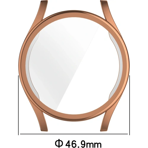 Etui z osłoną ekranu Bizon Case Watch Felipe do Samsung Galaxy Watch 7 44 mm różowozłote