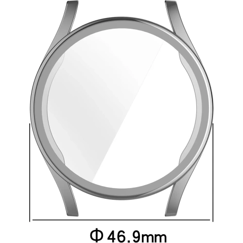 Etui z osłoną ekranu Bizon Case Watch Felipe do Samsung Galaxy Watch 7 44 mm srebrne