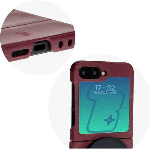 Pancerne etui Bizon Case Tur do Samsung Galaxy Z Flip6 / 7 FE ciemnofioletowe