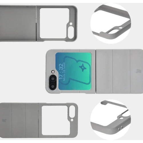 Pancerne etui Bizon Case Tur do Samsung Galaxy Z Flip6 / 7 FE jasnoszare
