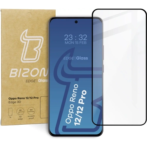 Szkło hartowane BIZON Glass Edge 3D do Oppo Reno 12/12 Pro