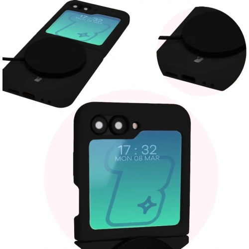 Silikonowe etui Bizon Soft Case do Samsung Galaxy Z Flip6 / 7 FE czarne