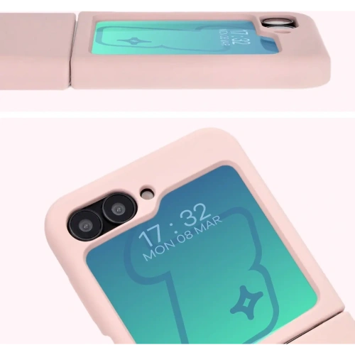Silikonowe etui Bizon Soft Case do Samsung Galaxy Z Flip6 / 7 FE jasnoróżowe