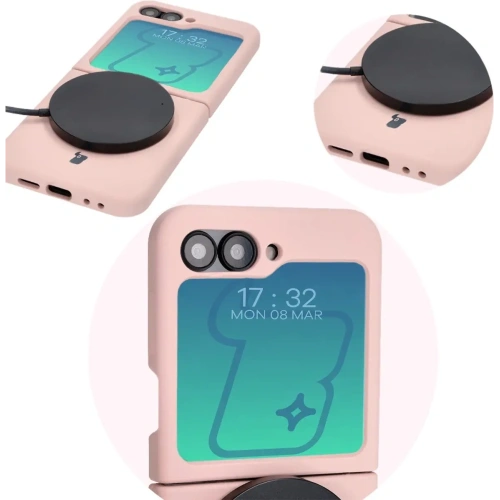 Silikonowe etui Bizon Soft Case do Samsung Galaxy Z Flip6 / 7 FE jasnoróżowe