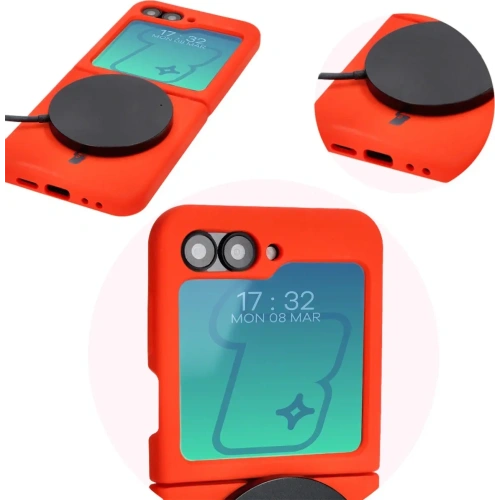 Silikonowe etui Bizon Soft Case do Samsung Galaxy Z Flip6 / 7 FE czerwone