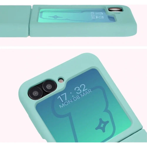 Silikonowe etui Bizon Soft Case do Samsung Galaxy Z Flip6 / 7 FE turkusowe