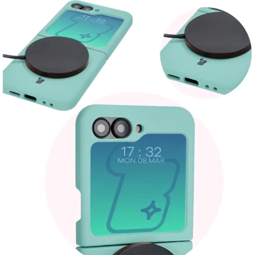 Silikonowe etui Bizon Soft Case do Samsung Galaxy Z Flip6 / 7 FE turkusowe