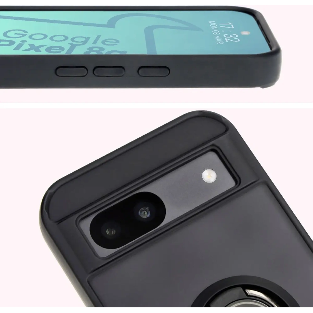 Hurtownia GSM - Bizon Case Hybrid Ring Google Pixel 8a smoky cu un cadru negru - BIZ5979 - {ean13} - Hurt