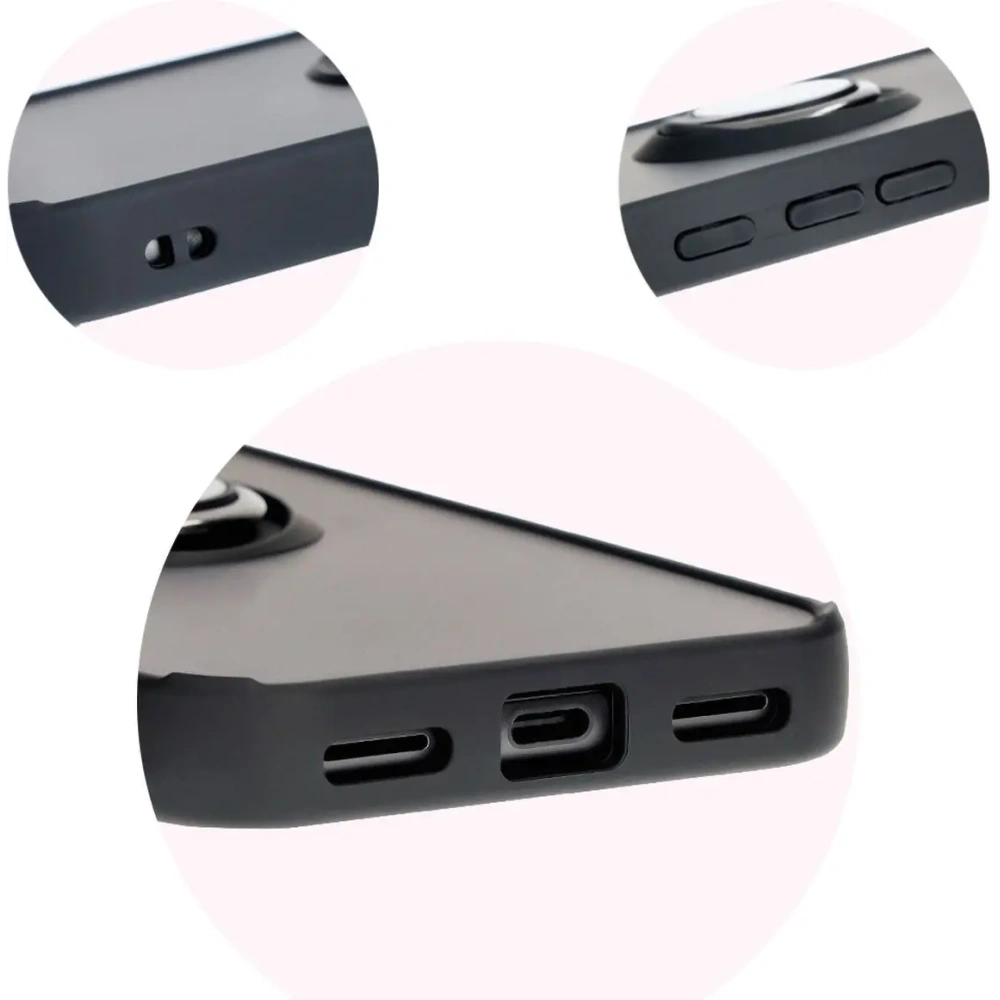 Hurtownia GSM - Etui s úchopem na prst Bizon Case Hybrid Ring pro Google Pixel 8a kouřové s černým rámem - BIZ5979 - {ean13} - Hurt