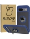 Bizon Case Hybrid Ring Google Pixel 8a rauchig mit einem navyblauen Rahmen