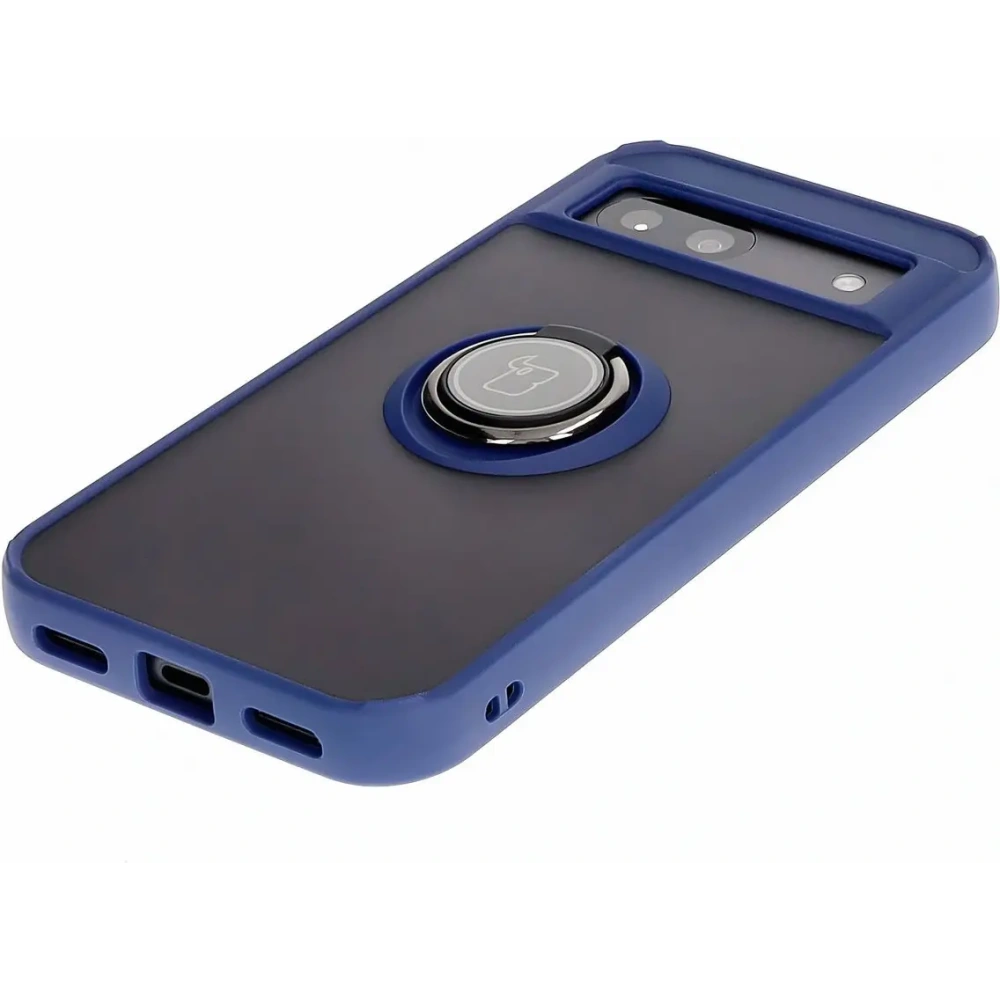 Hurtownia GSM - Bizon Case Hybrid Ring Google Pixel 8a fumuriu cu un cadru albastru marin - BIZ5980 - {ean13} - Hurt