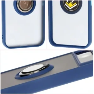 Hurtownia GSM - Etui s úchopem na prst Bizon Case Hybrid Ring pro Google Pixel 8a kouřové s modrým rámečkem - BIZ5980 - {ean13} - Hurt
