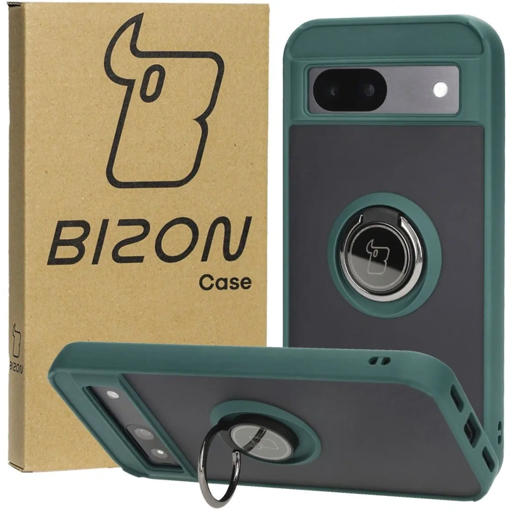 Hurtownia GSM - Bizon Case Hybrid Ring Google Pixel 8a rauchig mit einem dunkelgrünen Rahmen - BIZ5742 - {ean13} - Hurt