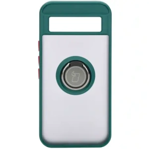 Hurtownia GSM - Etui s úchopem na prst Bizon Case Hybrid Ring pro Google Pixel 8a kouřové s tmavě zeleným rámečkem - BIZ5742 - {ean13} - Hurt