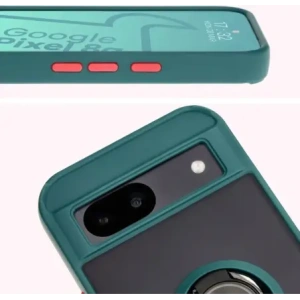 Hurtownia GSM - Etui s úchopem na prst Bizon Case Hybrid Ring pro Google Pixel 8a kouřové s tmavě zeleným rámečkem - BIZ5742 - {ean13} - Hurt