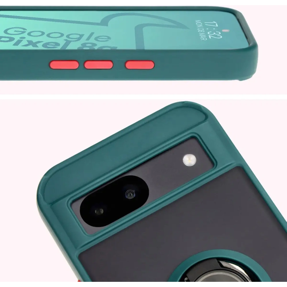 Hurtownia GSM - Bizon Case Hybrid Ring Google Pixel 8a rauchig mit einem dunkelgrünen Rahmen - BIZ5742 - {ean13} - Hurt