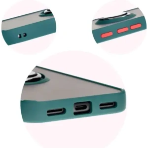 Hurtownia GSM - Etui s úchopem na prst Bizon Case Hybrid Ring pro Google Pixel 8a kouřové s tmavě zeleným rámečkem - BIZ5742 - {ean13} - Hurt