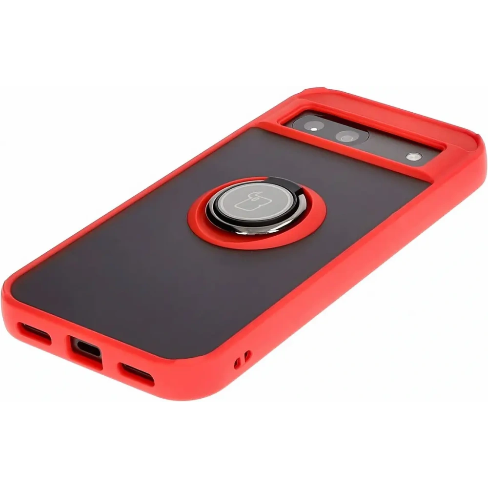 Hurtownia GSM - Bizon Case Hybrid Ring Google Pixel 8a fumuriu cu un cadru roșu - BIZ5743 - {ean13} - Hurt