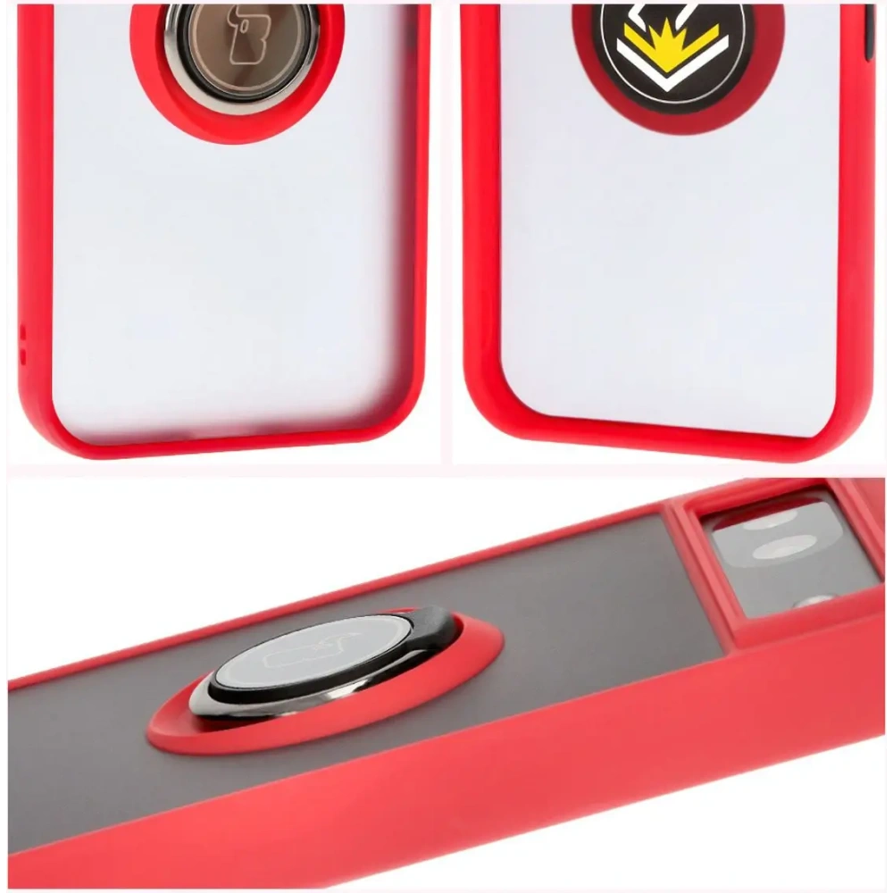 Hurtownia GSM - Bizon Case Hybrid Ring Google Pixel 8a fumuriu cu un cadru roșu - BIZ5743 - {ean13} - Hurt
