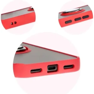 Hurtownia GSM - Etui s úchytem na prst Bizon Case Hybrid Ring pro Google Pixel 8a kouřové s červeným rámem - BIZ5743 - {ean13} - Hurt