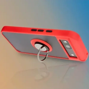Hurtownia GSM - Etui s úchytem na prst Bizon Case Hybrid Ring pro Google Pixel 8a kouřové s červeným rámem - BIZ5743 - {ean13} - Hurt