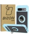 Bizon Case Hybrid Ring Google Pixel 8a füstös színű, világoskék kerettel