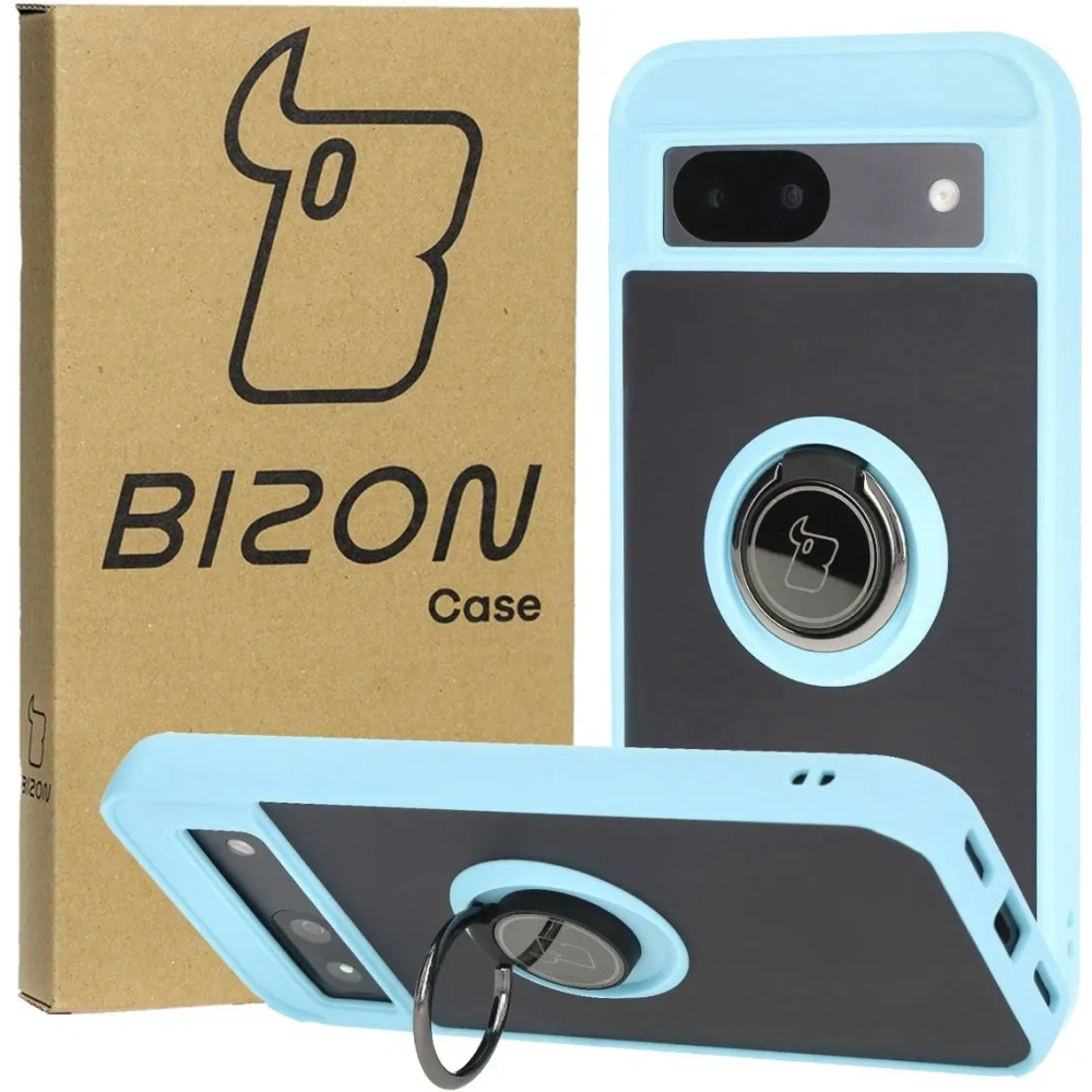 Hurtownia GSM - Bizon Case Hybrid Ring Google Pixel 8a fumuriu cu un cadru de culoare albastru deschis - BIZ5744 - {ean13} - Hurt