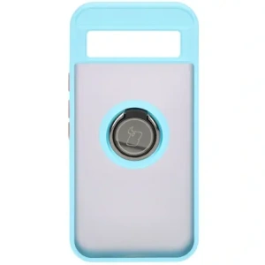 Hurtownia GSM - Etui s úchopem na prst Bizon Case Hybrid Ring pro Google Pixel 8a kouřové s jasně modrým rámečkem - BIZ5744 - {ean13} - Hurt