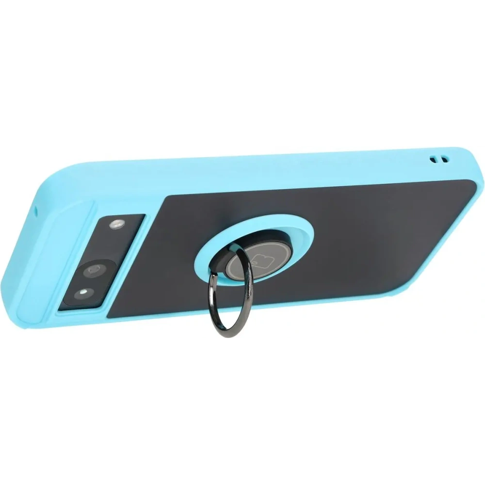 Hurtownia GSM - Bizon Case Hybrid Ring Google Pixel 8a fumuriu cu un cadru de culoare albastru deschis - BIZ5744 - {ean13} - Hurt