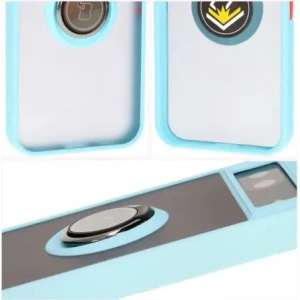 Hurtownia GSM - Etui s úchopem na prst Bizon Case Hybrid Ring pro Google Pixel 8a kouřové s jasně modrým rámečkem - BIZ5744 - {ean13} - Hurt