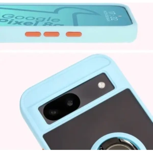 Hurtownia GSM - Etui s úchopem na prst Bizon Case Hybrid Ring pro Google Pixel 8a kouřové s jasně modrým rámečkem - BIZ5744 - {ean13} - Hurt
