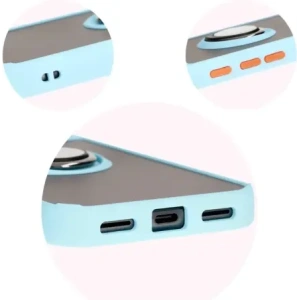 Hurtownia GSM - Etui s úchopem na prst Bizon Case Hybrid Ring pro Google Pixel 8a kouřové s jasně modrým rámečkem - BIZ5744 - {ean13} - Hurt