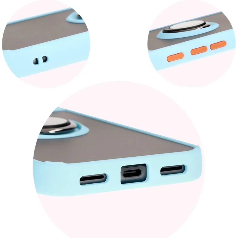 Hurtownia GSM - Bizon Case Hybrid Ring Google Pixel 8a füstös színű, világoskék kerettel - BIZ5744 - {ean13} - Hurt