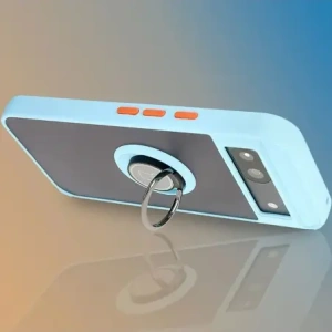 Hurtownia GSM - Etui s úchopem na prst Bizon Case Hybrid Ring pro Google Pixel 8a kouřové s jasně modrým rámečkem - BIZ5744 - {ean13} - Hurt