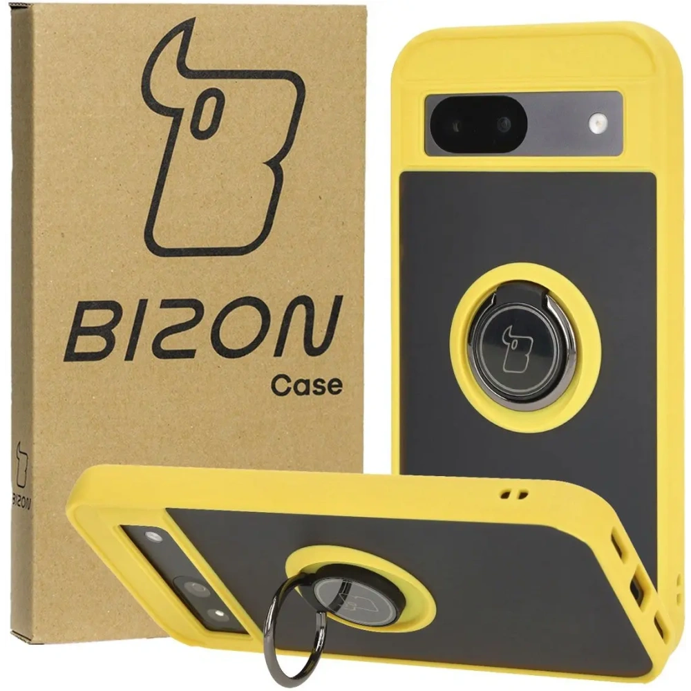 Hurtownia GSM - Bizon Case Hybrid Ring Google Pixel 8a füstös sárga kerettel - BIZ5745 - {ean13} - Hurt
