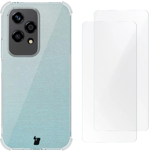 Etui + 2x folia na ekran Bizon Case Clear Pack do Honor 200 Lite przezroczyste