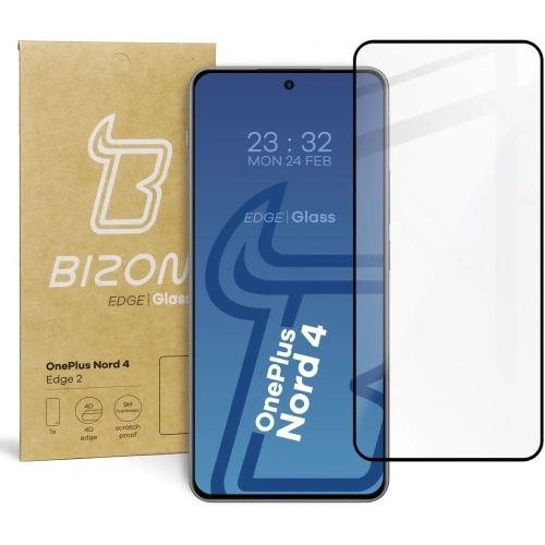 Szkło hartowane Bizon Glass Edge 2 do OnePlus Nord 4 czarna ramka