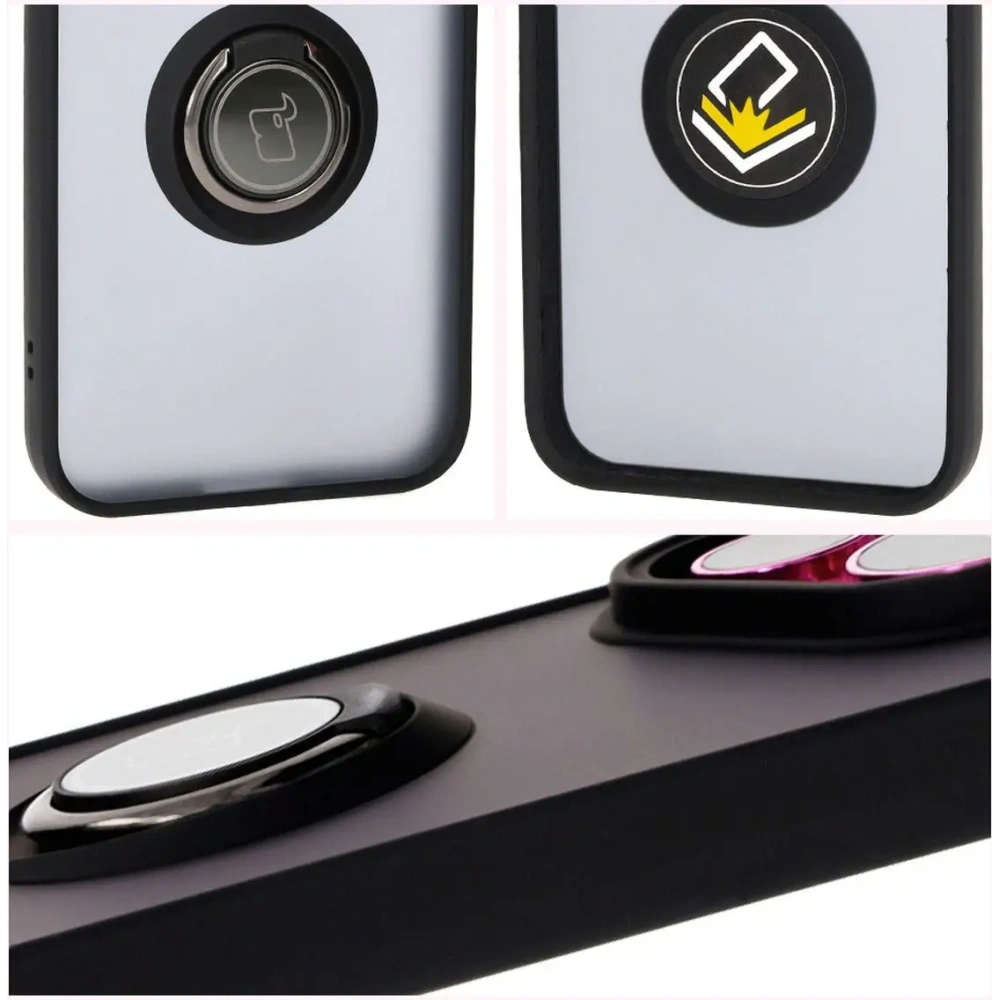 Hurtownia GSM - Etui s držákem na prst Bizon Case Hybrid Ring pro Huawei Pura 70 kouřové s černým rámečkem - BIZ5996 - {ean13} - Hurt