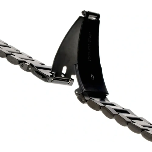 Pasek ze stali nierdzewnej Bizon Strap Watch Aura do Samsung Galaxy Watch FE/7/6/6 Classic/5/5 Pro/4/4 Classic czarny