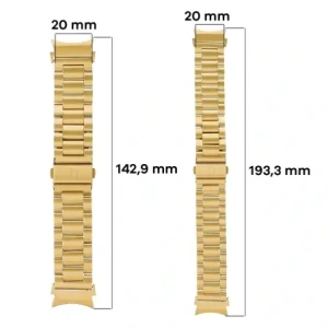 Hurtownia GSM - Pásek z nerezové oceli Bizon Strap Watch Aura do Samsung Galaxy Watch FE/7/6/6 Classic/5/5 Pro/4/4 Classic zlatý - BIZ5795 - {ean13} - Hurt