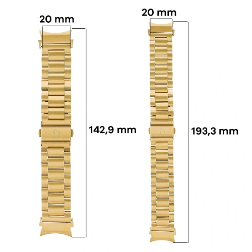 Pasek ze stali nierdzewnej Bizon Strap Watch Aura do Samsung Galaxy Watch FE/7/6/6 Classic/5/5 Pro/4/4 Classic złoty