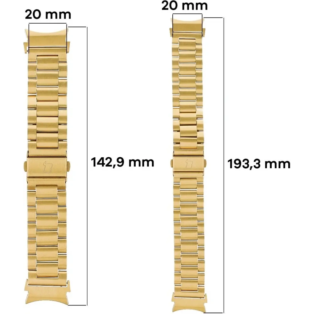 Hurtownia GSM - Pásek z nerezové oceli Bizon Strap Watch Aura do Samsung Galaxy Watch FE/7/6/6 Classic/5/5 Pro/4/4 Classic zlatý - BIZ5795 - {ean13} - Hurt