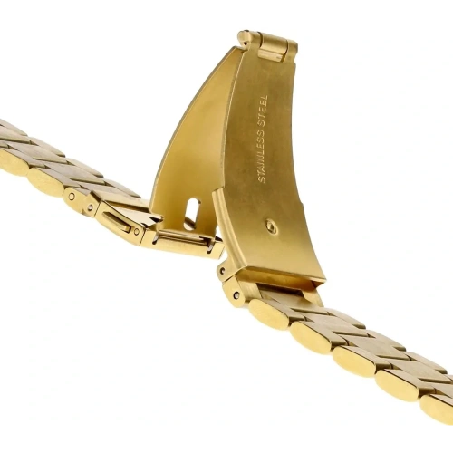 Pasek ze stali nierdzewnej Bizon Strap Watch Aura do Samsung Galaxy Watch FE/7/6/6 Classic/5/5 Pro/4/4 Classic złoty