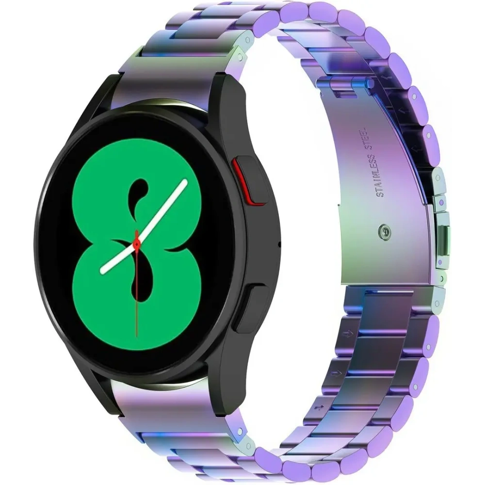 Hurtownia GSM - Pasek ze stali nierdzewnej Bizon Strap Watch Aura do Samsung Galaxy Watch FE/7/6/6 Classic/5/5 Pro/4/4 Classic duhový - BIZ6014 - {ean13} - Hurt