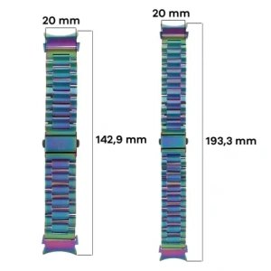 Hurtownia GSM - Pasek ze stali nierdzewnej Bizon Strap Watch Aura do Samsung Galaxy Watch FE/7/6/6 Classic/5/5 Pro/4/4 Classic duhový - BIZ6014 - {ean13} - Hurt