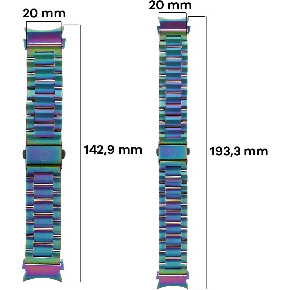 Hurtownia GSM - Pasek ze stali nierdzewnej Bizon Strap Watch Aura do Samsung Galaxy Watch FE/7/6/6 Classic/5/5 Pro/4/4 Classic duhový - BIZ6014 - {ean13} - Hurt