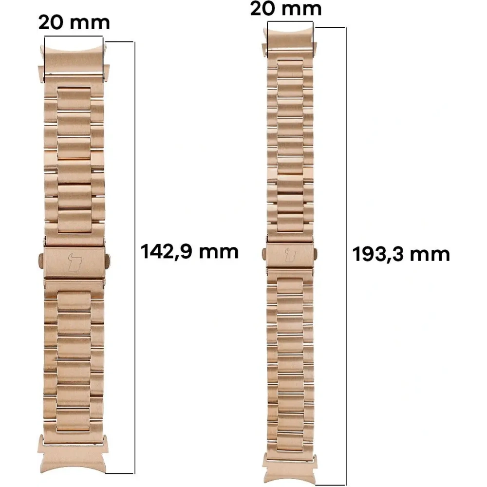 Hurtownia GSM - Pasek ze stali nierdzewnej Bizon Strap Watch Aura do Samsung Galaxy Watch FE/7/6/6 Classic/5/5 Pro/4/4 Classic różowozłoty - BIZ6015 - {ean13} - Hurt